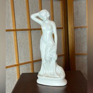 Vintage art deco signed Made in Japan bisque porcelain woman harvest 6.25"
